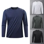 Reflective Sport Gym T Shirt Men Quick Dry Running Bodybuilding Shirts Men Long (New)