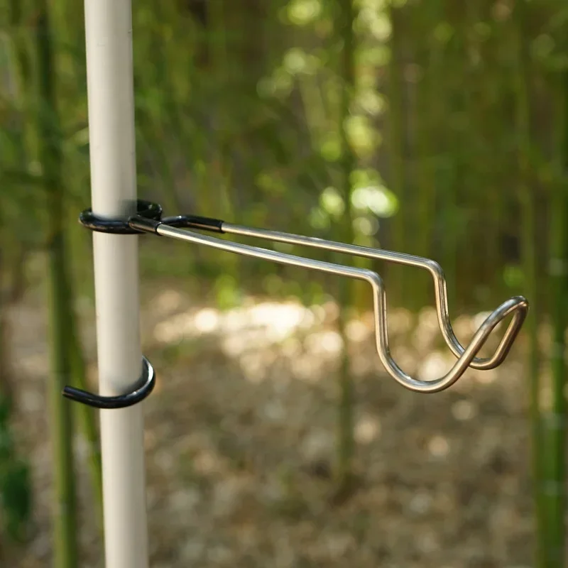 Sca547a5de58e40f1b5973d2b44de901cF Portable Stainless Steel Light Stand Hook Outdoor Tent Pole Hanger Fishing & Camping (New) - Image 1