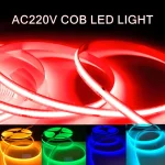 10 1m Multicolour COB LED Strip Light 220V Flexible Tape Light Smart IC No (New)