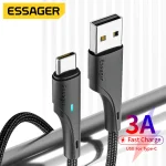 Essager USB Type C Cable 3A Fast Charge Mobile Phones (New)