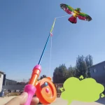 Cartoon Children Kite Mini Plastic Toys Kite   40cm Hand Brake Fishing Rod (New)