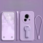 Cases For Meizu Lucky 08 Liquid Silicone Lanyard Shockproof Holder Soft Cover For Meizu Lucky 08 TPU Bracket Phone Back Case