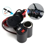 Motorcycle Handlebar Phone Charger Waterproof USB Power Adapter 12V 2.0A with Switch Cigarette (New)