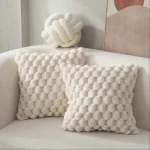 1 Pineapple Grid Turtle Pattern 3D Soft Plush Throw Pillowcase,Cream White For Living (New)