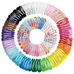 50 Snap Hair Clips Candy Color Glossy 2 Inches No Slip Metal Hair (New)