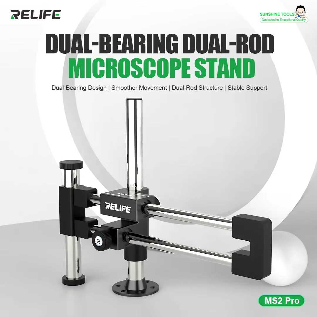 Scbd59e57e6d2424f9637f00d4f464e54Z RELIFE MS2 Pro Double Bearing Double Bar Microscope Stand Free (New) - Image 1