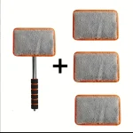 4 Car Windshield Wiper,Telescopic Glass Cleaning Cloth with Metal Pole for Defogging and (New)