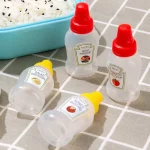 2 4 Condiment Bottles, Portable Seasoning Storage Containers Jars BBQ Bento Box Dressing Dispensers (New)
