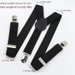 Mens Heavy Duty Suspenders with 3 Strong Clips High Elastic Adjustable Braces Pants (New)
