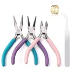 Portable 3 Color Metal Pliers Tool Set Jewelry Making Round Nose Plier Tweezers (New)