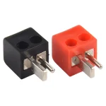 2 2Pin DIN Hi Fi Speaker Plug Connector Screw Terminal Block Connector Red Black Electrical (New)