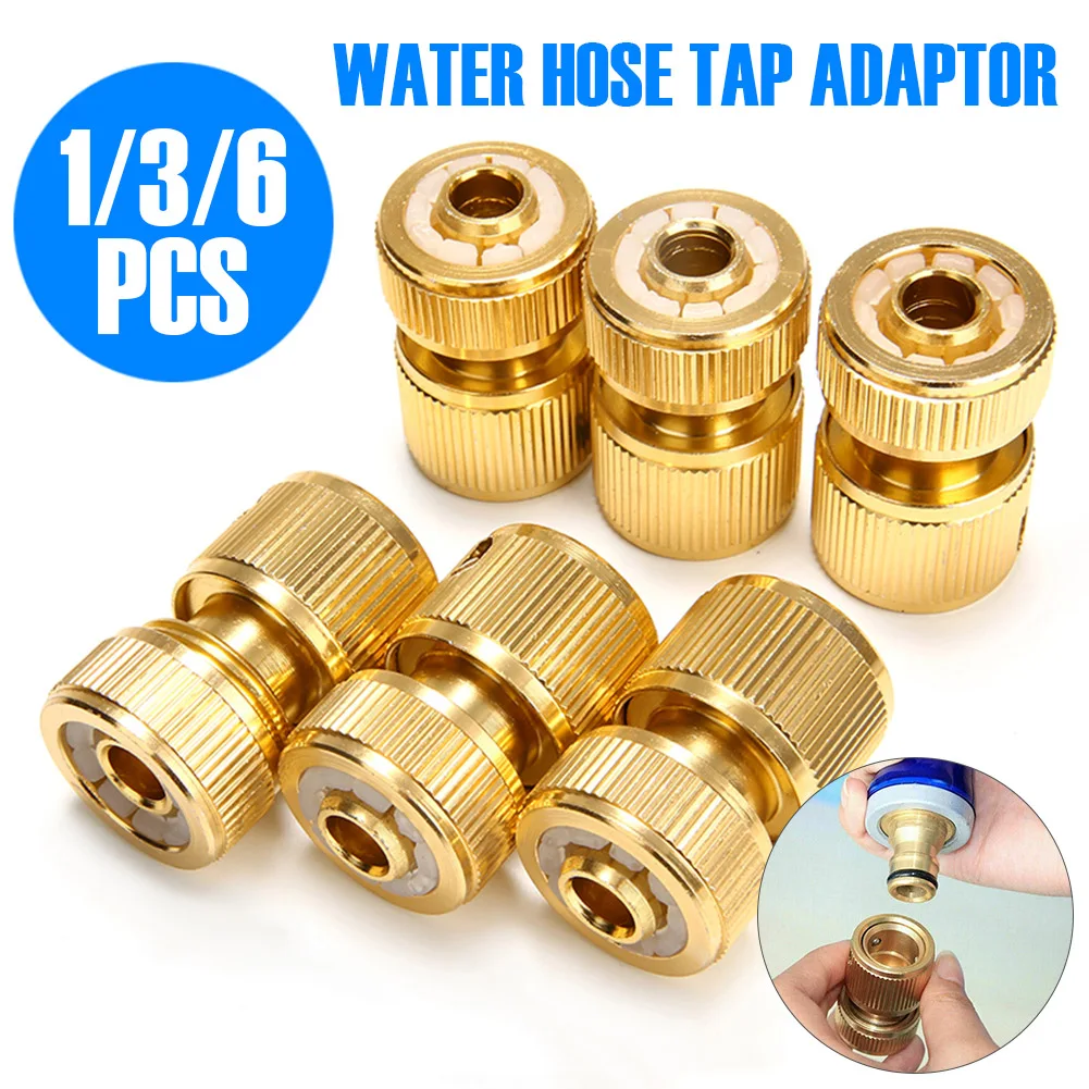 Scd6477f6e020407f825e51eb935b2b0dm Brass Coated Hose Adapter, 1 2" Quick Connect Swivel Connector Garden Hose Coupling Systems for (New) - Image 1