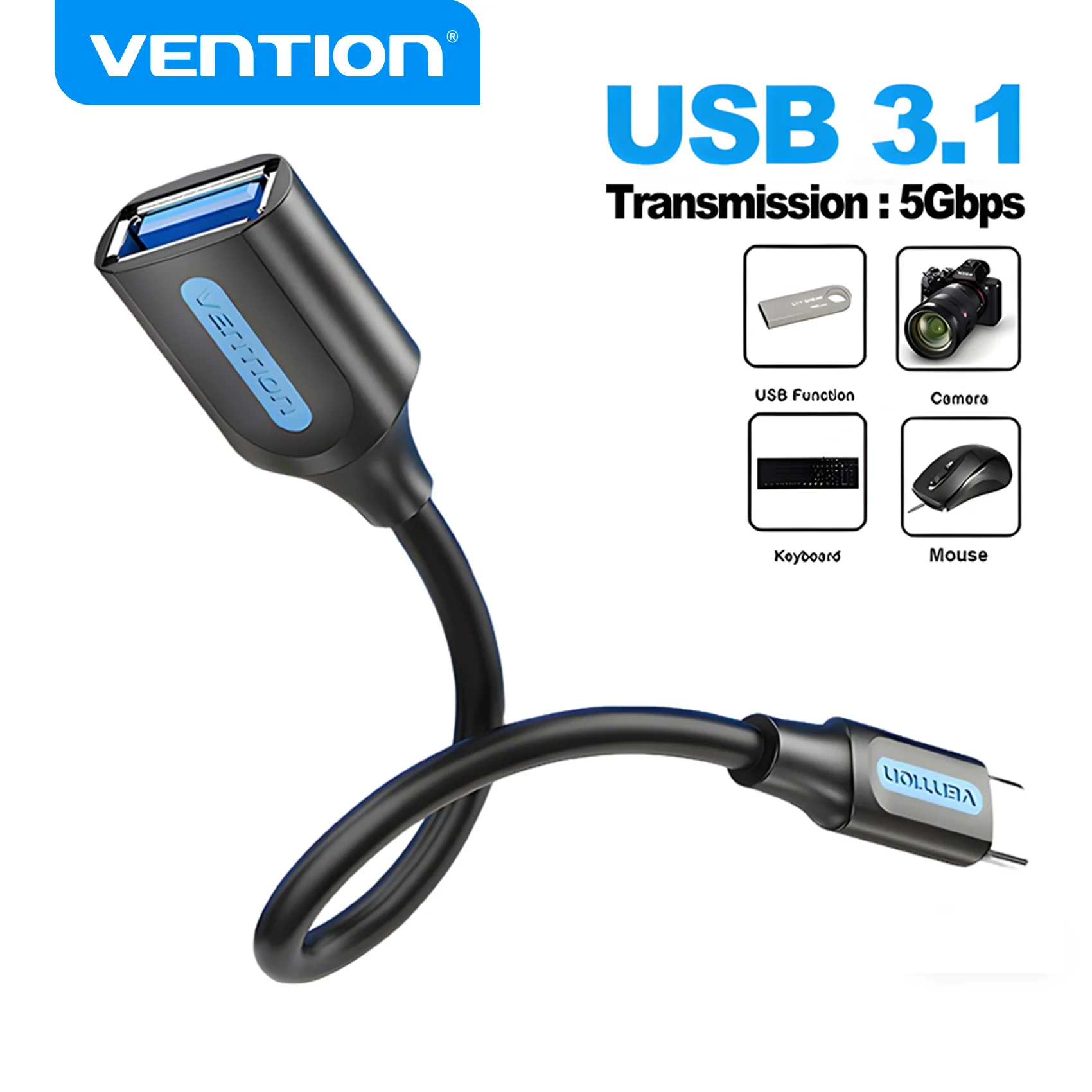 Scd7f82b8d4524cc6aac826a24713c951d Vention OTG C Type Adapter OTG Cable Type C to (New) - Image 1