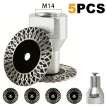 5 40mm Diamond Saw Blades with Removable Flange M14 for Granite, Marble, Concrete, (New)