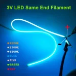 LED Same End Filament Flexible Ultra Slim 3V Spiral Bulb Filament Retro Edison (New)