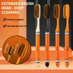 6 high grade orange light luxury toothbrush deep cleaning oral care soft hair teeth (New)