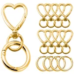 8 20 Heart Shaped Metal Keychain: Rotating Clasp Key Ring Round Carabiner Clip O Type Spring (New)