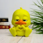 1 Cute Heart Hands Duck Car Decor Adorable Sitting Duck Statue,Multi Color Print for Dashboard Desk.Premium (New)