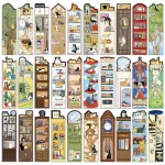 30 Cat Scene Bookmark Cartoon Cute Reading Page Book Label Decoration Student Creative (New)