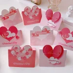 20 heart shaped handwritten greeting cards, high end blank blessing message cards, birthday Thanksgiving gift (New)