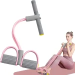 Resistance Bands 4 Tube Yoga Pedal Puller Resistance Band Elastic Pull Rope Fitness Equipment (New)