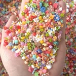 200 Mini Flower & Star Bead Assortment   Vibrant Resin Craft Beads for (New)