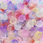 100 7x10mm Colorful Flower Shape Acrylic Beads Loose Spacer Bead For Jewelry Making (New)