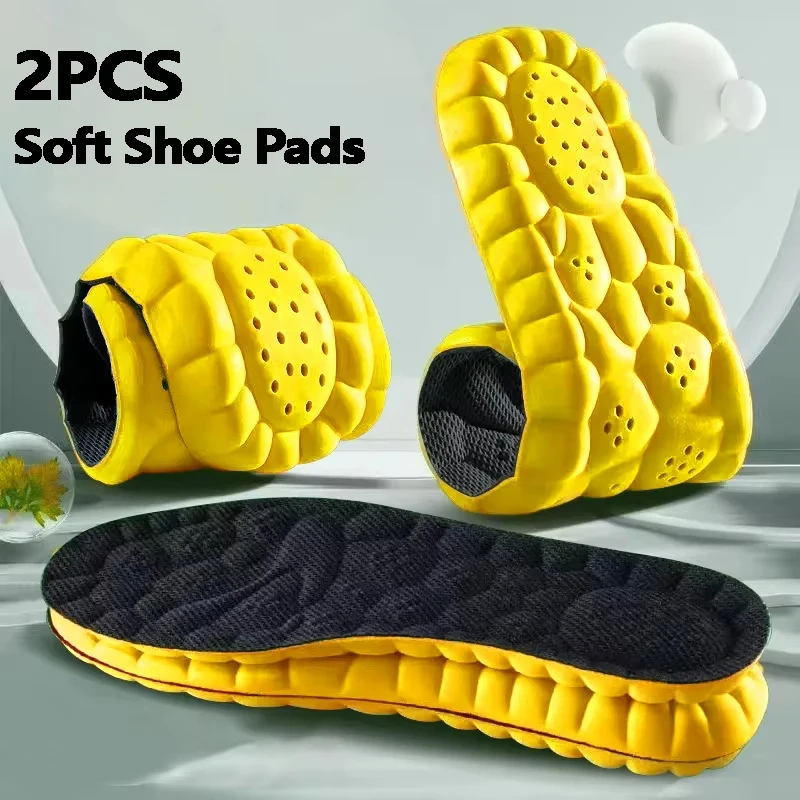Scf9207cbbec841ffbbec5e0f5dc91e16T 4D Sports Insoles Shoes PU Sole Soft Breathable Shock Absorption Cushion Heavy Duty (New) - Image 1