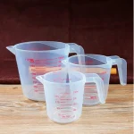 3 Set Baking Liquid Measuring Cups PVC Scale Cup Plastic Measuring Volume Beaker Kitchen (New)