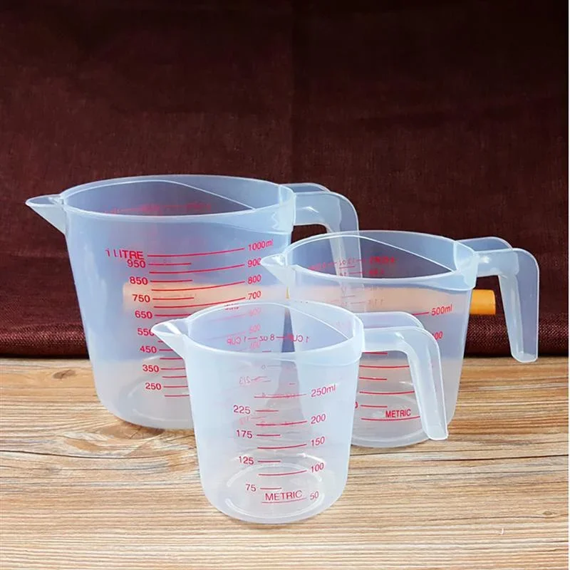 Sd00c2b804a444ead9c1eac1349214e07Q 3 Set Baking Liquid Measuring Cups PVC Scale Cup Plastic Measuring Volume Beaker Kitchen (New) - Image 1