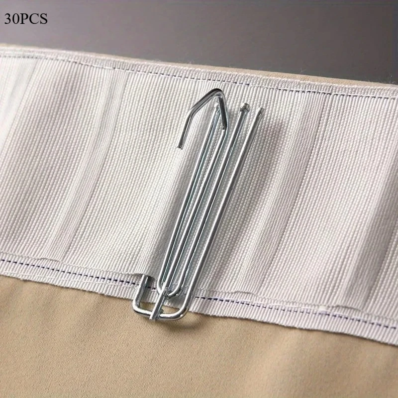 Sd02ff550c21e4fb9b41bdf86313cf6acA 30 Premium Steel Curtain Hanging Hooks White Window Rings Durable Home Decor Curtain (New) - Image 1