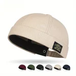 Brimless Hat for Men Women Cotton Classic Solid Color Beanie Beaded Hip Hop (New)
