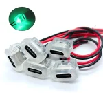 2Pin USB Type C 5A Input type Charging Socket With LED lights Plate Waterproof USB-C Power Port TYPE-C Female Connector Jack (New)