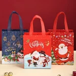 3 Christmas Gift Bags Assorted Sizes, Reusable Tote Bags with Handle, Non Woven Christmas (New)