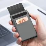 Rfid Anti Blocking Smart ID Bank Credit Card Holder Wallet Metal Thin Slim (New)