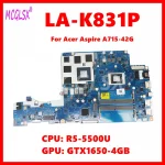 LA K831P Notebook Mainboard For Acer Aspire A715 42G Laptop Motherboard With R5 5500U CPU GTX1650 4GB (New)