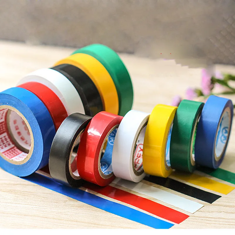 Sd2ba770767bb4590844a636b7a2c9be6B Color Electrical Tape PVC Wear resistant Flame Retardant Lead free Insulating Waterproof Eletrician White Black (New) - Image 1