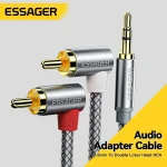 Essager 90 ° Angle RCA Audio Stereo Cable Jack 3.5mm (New)