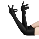 High Elastic Spandex Sun Protection Gloves Party Nightclub Wedding Performance Black Gloves (New)