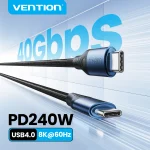 Vention 240W USB4 Cable 40Gbps 8K@60Hz Type C Cable USB (New)