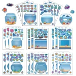 8 16 Creative Fish Tank Puzzle Sticker Handmade DIY Notebook Desktop Creative Decoration Waterproof (New)
