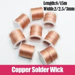 Desoldering Braid Copper Mesh 8 15M Resistant Oxidation Low Residue for Computer B Circuit (New)