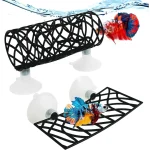 Betta Fish Hideout Cave with Hammock Bed Hollow Tunnel Fish Tank Accessories Aquarium (New)