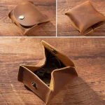Leather Snap Closure Wallet Mini Coin Purse Money Bag Vintage Key Holder (New)