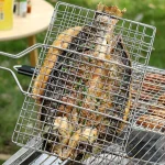 Grill Basket bbq net BBQ Basket Large Folding Grill Basket with Removable Handle.Grill (New)