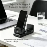 Foldable Rotatable Phone Holder Stand, Portable Adjustable Cell Phone Mount for Airplane, Train, (New)