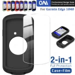 2-IN-1 Glass Silicone Case Garmin Edge 1040 Screen Protector Tempered (New)