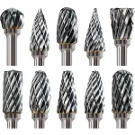 10 Carbide Burr Set Compatible with Dremel 1 8" Shank Die Grinder Rotary Tool (New)