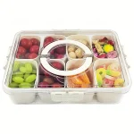 4Grid  8 Grid Snack Box Container, Portable Travel Charcuterie Board with Lid, Refrigerator (New)