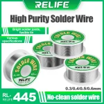 RELIFE RL-445 0.3/0.4/0.5/0.6mm High Purity Solder Wire Rosin Core Tin (New)